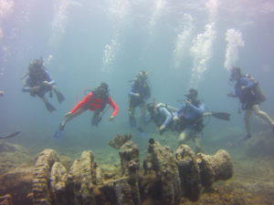 DSD students at winch hole